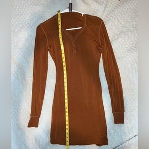 SKIMS sleep Henley dress- COPPER